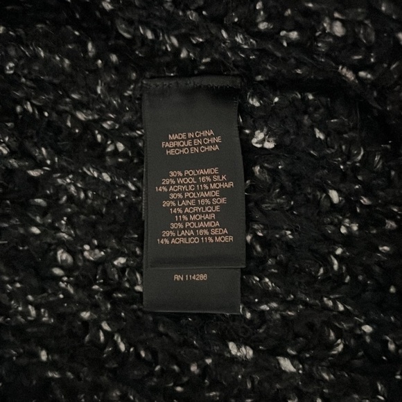 Frye Rollneck Sweater Jet Black Marled Wool Blend Oversized Turtleneck Size XS - Picture 8 of 12